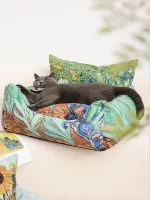 Oil Painting Style Cat Sofa Bed