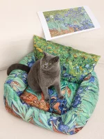 Oil Painting Style Cat Sofa Bed