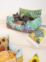 Oil Painting Style Cat Sofa Bed