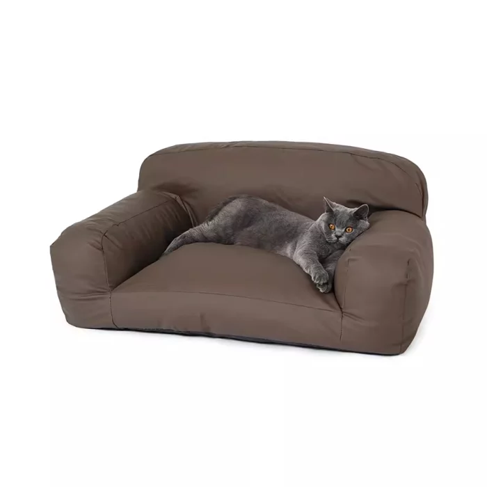 PU Leather Pure Color Cat Sofa Bed