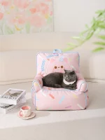 Pink Donut High Cat Sofa Bed