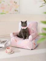 Pink Donut High Cat Sofa Bed