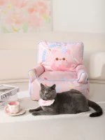 Pink Donut High Cat Sofa Bed