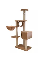 Pure Color Carpet Cat Tree with Hammock