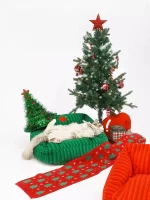 Red Green Stripes Christmas Cat Sofa Bed