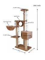 Size of Pure Color Carpet Cat Tree with Hammock