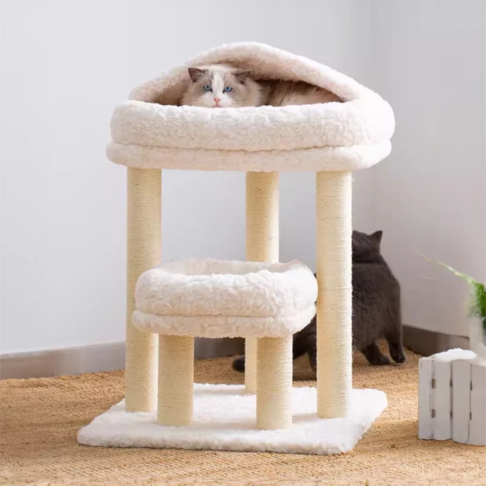 Small Carpet Cat Tower with Large Perch