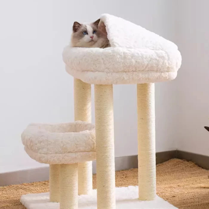 Small Carpet Cat Tower with Large Perch