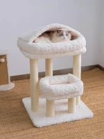 Small Carpet Cat Tower with Large Perch