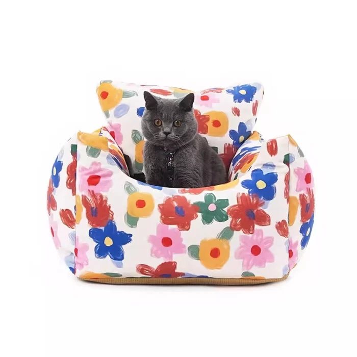 Car Seat Flower Travel Sofa Bed for Cat