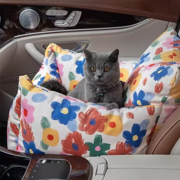 Car Seat Flower Travel Sofa Bed for Cat